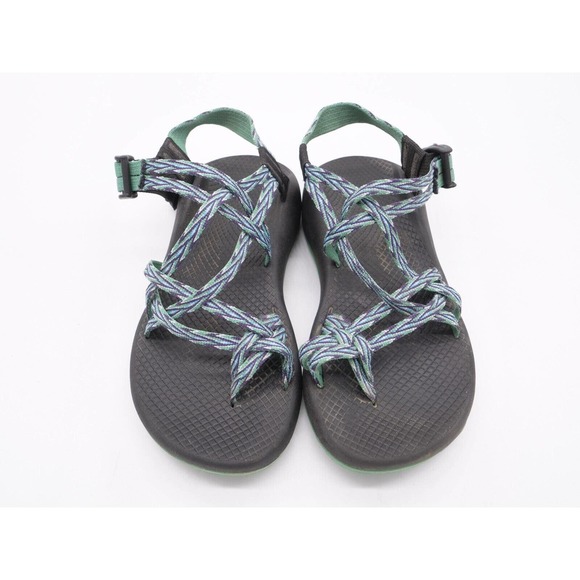 Chaco ZX2 Womens 8 Sandals Strappy Green Toe Ring Sport Slingback Vibram Sole - Picture 6 of 10